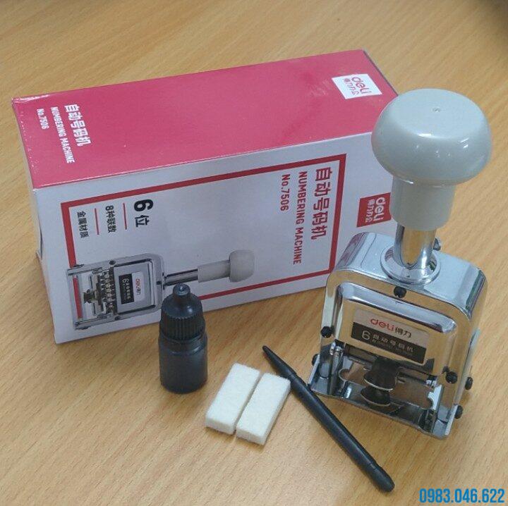 Máy dập số Deli 6 số No.7506